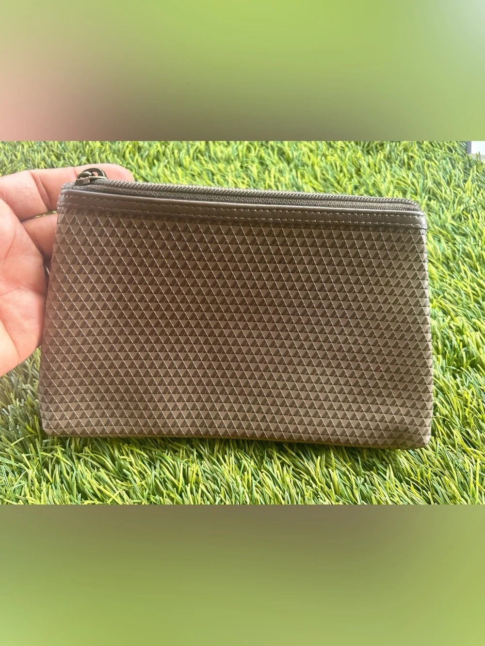 Liz Claiborne vintage  Brown Textured Woman’s  cosmetic Pouch